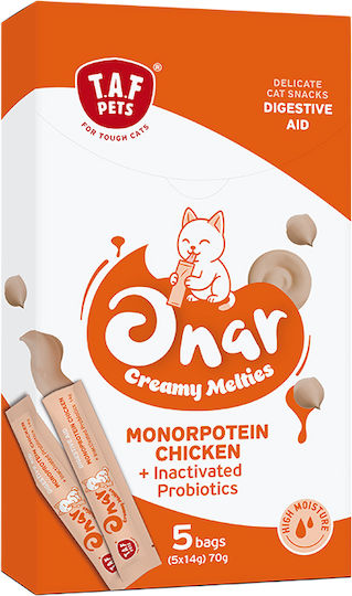 Λιχουδιά Γάτας Taf Pets Onar Creamy Digestive Aid 5x14gr 70gr