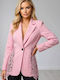 Lung Blazer pentru femei Sacou Pink