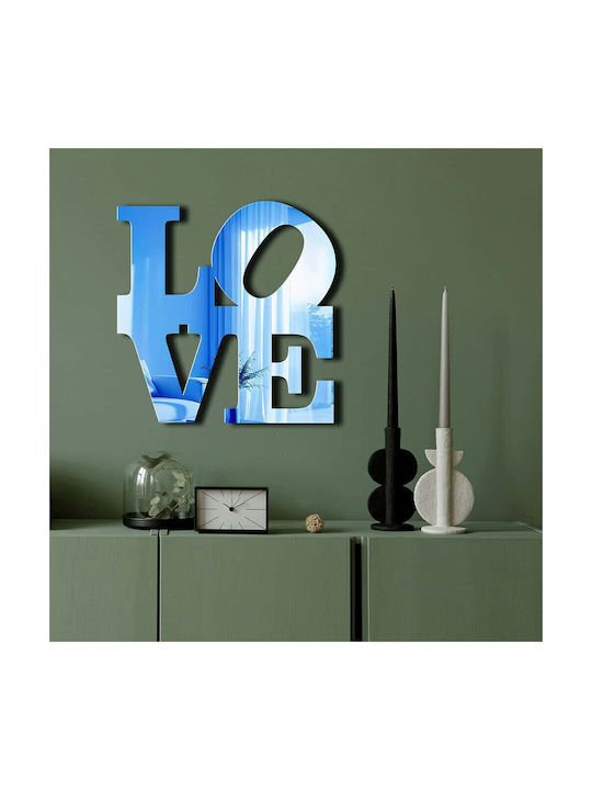 Wallity Wall Mirror with Blue Plastic Frame 48x47cm 1pcs