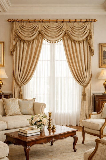 Galifas Wooden Curtain Pole Single Diameter 28mm Length 120cm Natural