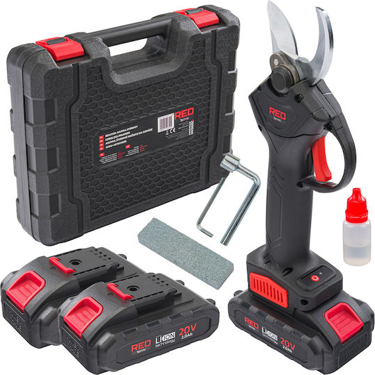 Red Technic Baumschere Batterie 20V 2x2Ah/2Ah mit Maximalem Schnittdurchmesser 30mm im Transportkoffer
