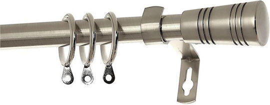 Central Home Metallic Curtain Pole Sorento Single Diameter 19mm Length 160cm Silver