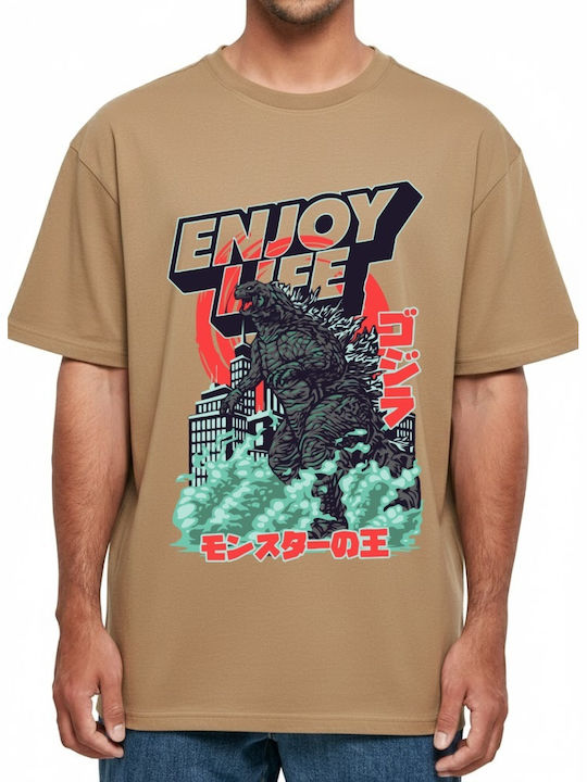 Oversized T-shirt Godzilla Enjoy Life City Stom...