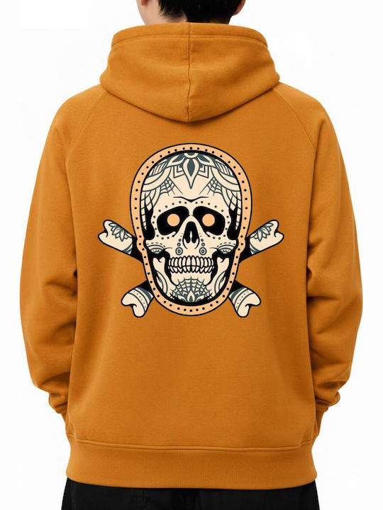 Блуза с Качулка Muerte Skull Pop Culture Оранжева