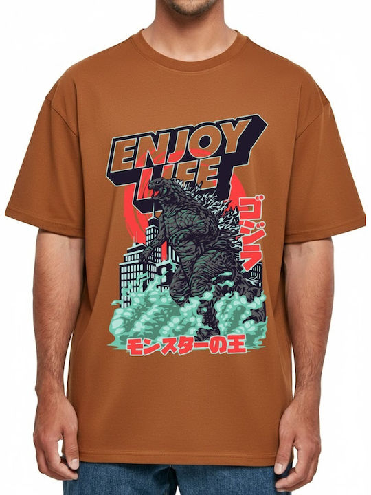 Oversized T-shirt Godzilla Enjoy Life City Stom...