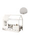 Kids Bed Single with Mattress and Storage Space White 90x190cm