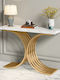 Конзолна маса Метална с Мраморно Покритие White/gold Д105xШ30xВ80cm