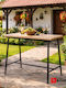 Tisch Speisesaal Holz mit Metallgestell 115x65x108cm
