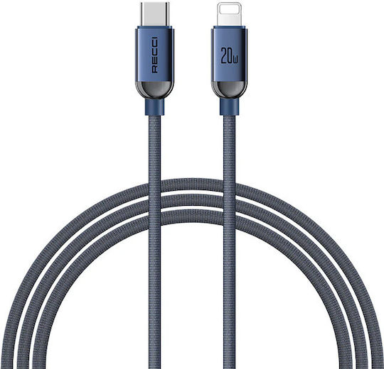 Recci Braided USB-C to Lightning Cable 30W Blue 1.2m (RS09CL)