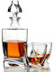 Belle Vous Sticlă Carafă de Servire Whiskey 28buc cu Dop și Pahare Transparentă 800ml 1buc