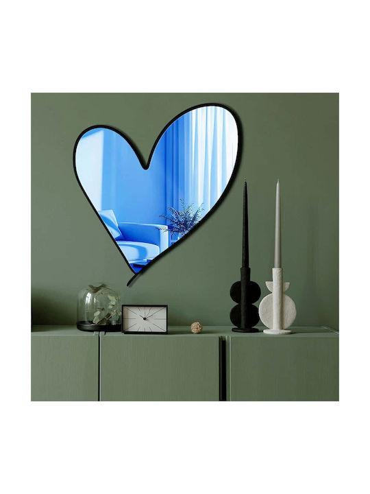 Wallity Oglindă de Perete cu Albastru Ramă din Plastic 48x43cm 1buc