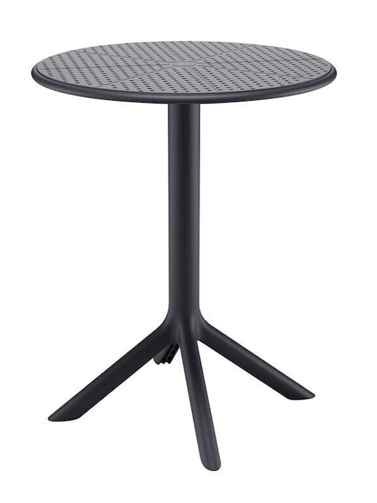 Plastic Masa pentru spații exterioare mici Moda Negru 60x60x75buc