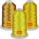Embroidery Thread Set 3 Spools 5000 M Shades Gold