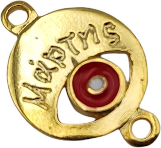 Metallischer Verbindung Rund Muster Mártis Rotes Email Gold 21mm 5 Stück
