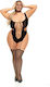 Sexy Bodystocking Mask Pink Lipstick Lingerie Sin N Chill Black