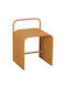 Stool For Living Room Metallic Mustard Color 40x38x55cm
