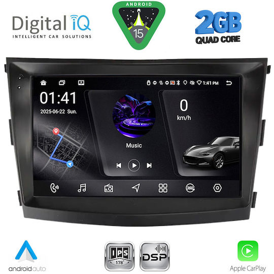 Digital IQ Car Audio System for Ssangyong Tivoli 2016-2024 (Bluetooth/USB/WiFi/GPS/Apple-Carplay/Android-Auto) with Touch Screen 9"