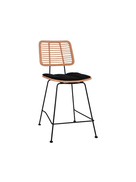 Metallic Bar Stool for Outdoor Space Beige 55x56x107cm