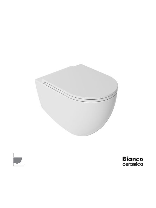 Bianco Ceramica Lenta Toaletă montată pe perete Albă