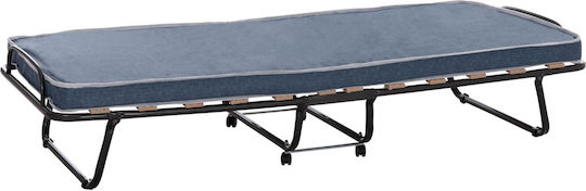Сгъваемо Ранице с Матрак 6.5см Едно Сиво 183x80x37см