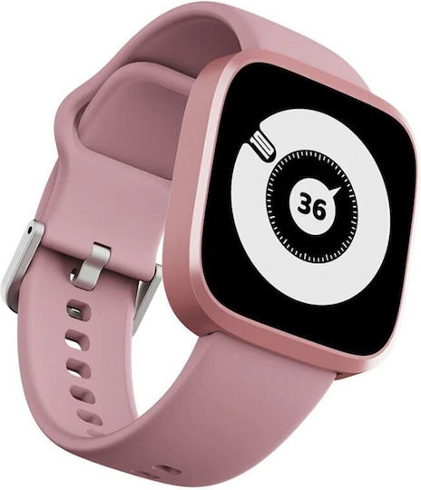 HiFuture Edge Aluminium Smartwatch με Παλμογράφο (Ροζ)