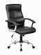 Reclining Office Chair with Fixed Arms Black