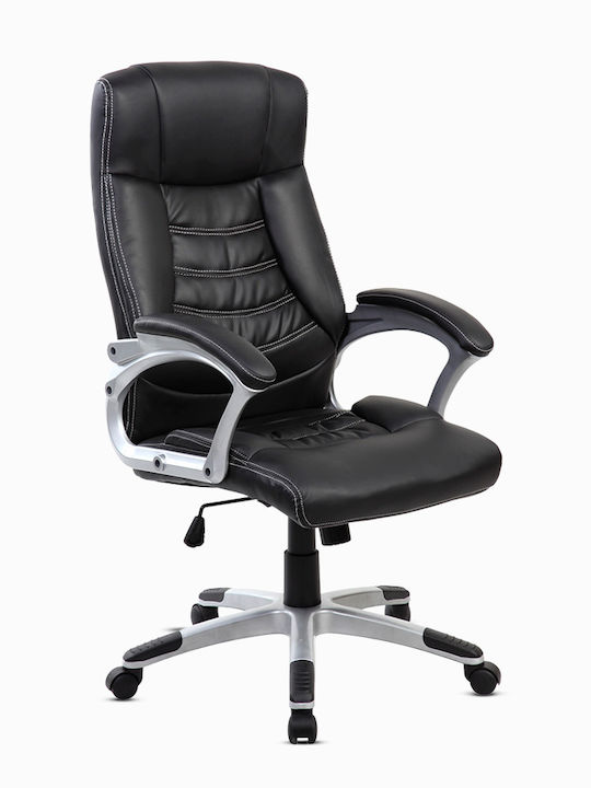 Reclining Office Chair with Fixed Arms Black