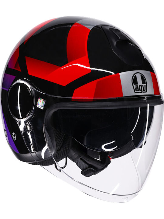 AGV Eteres Camogli Black/Red/Purple Motorradhel...