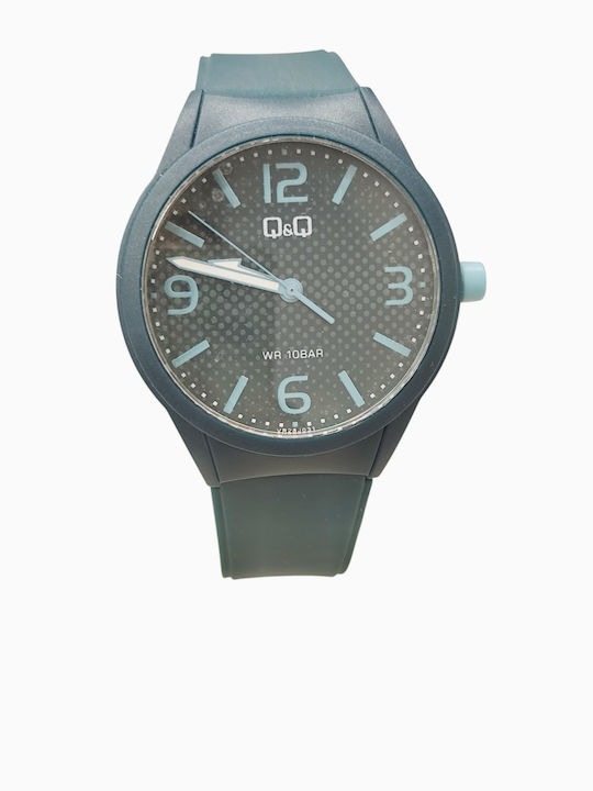 Q&Q Women's Watch with Turquoise Rubber Strap