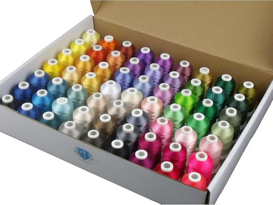 Embroidery Thread Kit 63 Spools 500 M Multicolor
