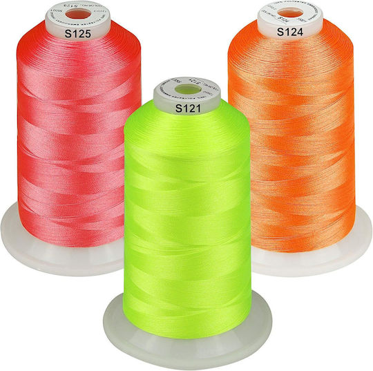 Set De Fire De Broderie 3 Bobine 5000 M Culori Neon