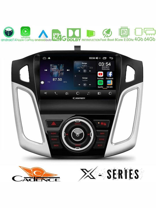 Cadence Auto-Audiosystem für Ford Focus 2012-2018 (Bluetooth/USB/WiFi/GPS/Apple-Carplay/Android-Auto) mit Touchscreen 9"
