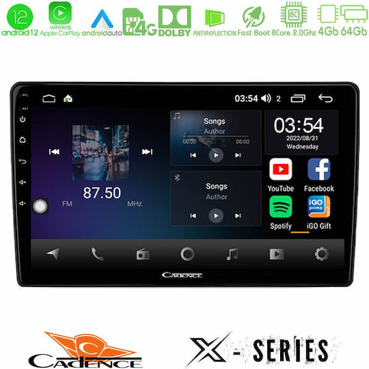 Cadence Ηχοσύστημα Αυτοκινήτου για Ford Mondeo / Focus / S-Max / Galaxy 2007-2014 (Bluetooth/USB/WiFi/GPS/Apple-Carplay/Android-Auto/CD) με Οθόνη Αφής 9"