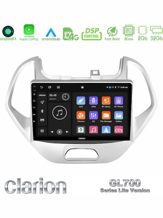 Clarion Car Audio System for Ford Ka 2016-2020 (Bluetooth/USB/WiFi/GPS/Apple-Carplay/Android-Auto) with Touch Screen 9"