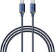 Recci Braided USB 2.0 Cable USB-C male - USB-C 30W PD Μπλε 1.2m RS09CC