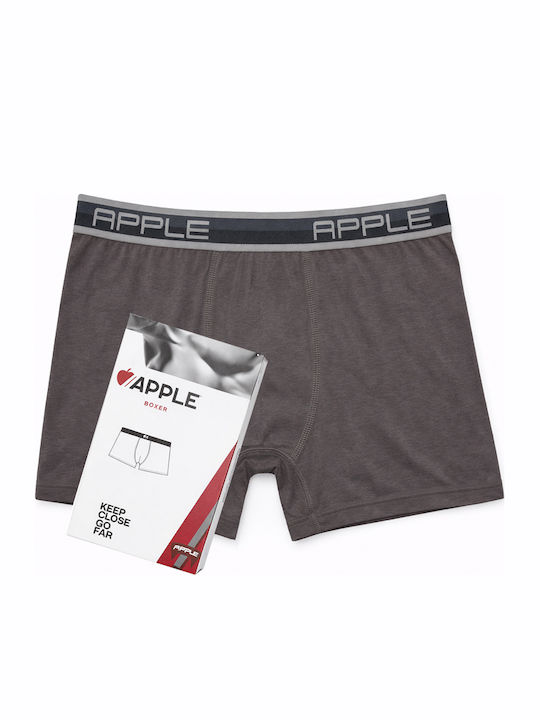 Apple Boxer Herren Boxershorts Γκρί-ανθρακί 1Pa...