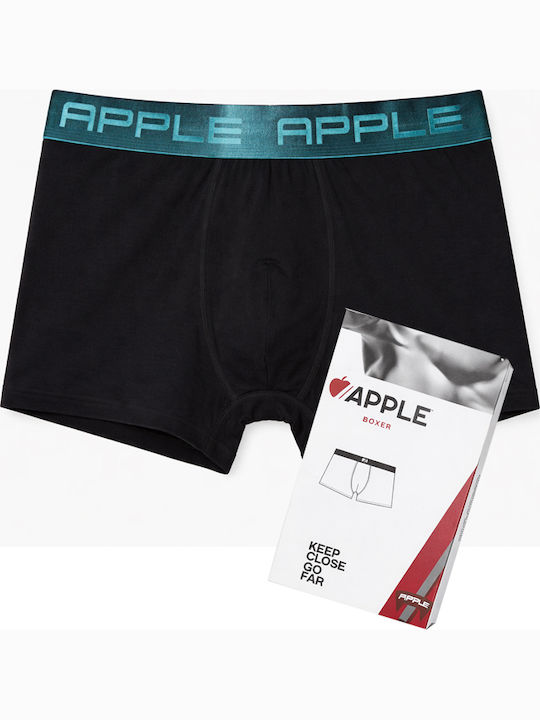 Apple Boxer Ανδρικό Μποξεράκι Μαύρο-πετρόλ