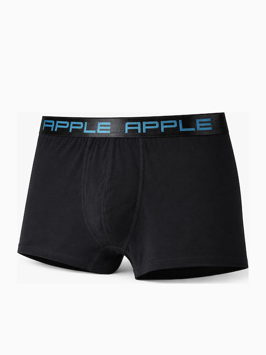 Apple Boxer Ανδρικό Μποξεράκι Μαύρο-κυανό