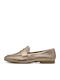 Leather Women's Moccasins in Gold Color