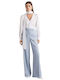 Women's Fabric Trousers in Palazzo Fit Gray