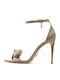Fabric Sandals with Strass Brown