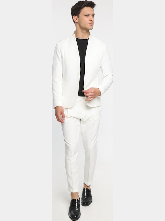 Sacou bărbați cu croială strâmtă White