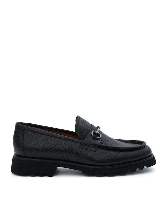 Δερμάτινα Ανδρικά Loafers σε Μαύρο Χρώμα