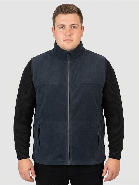 Double Cardigan Fleece pentru Bărbați Albastru