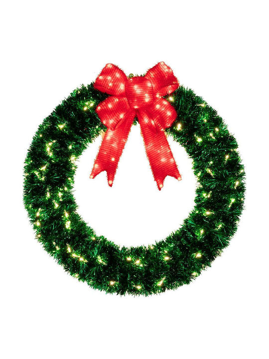 Iliadis Weihnachtsdekoration Stoff Kranz Beleuchtet Strom mit Durchmesser 85cm.