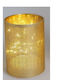 Iliadis Christmas Glass Gold Battery Candlestick 12x9cm