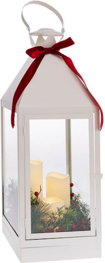 Iliadis Christmas Metallic White Lantern 65x24cm