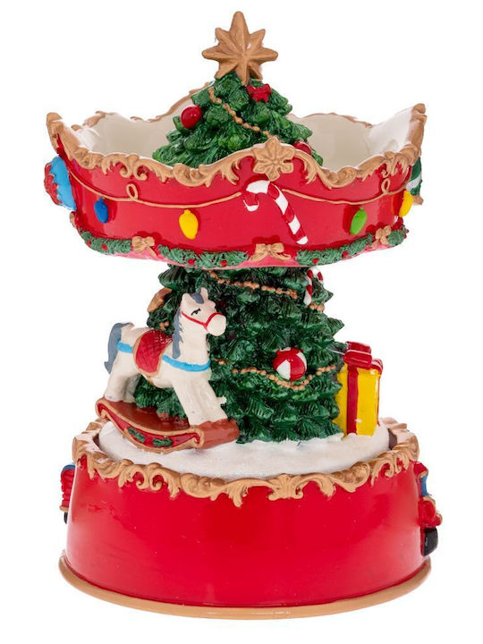 Iliadis Weihnachts- Dekorative Darstellung Rot mit Musik und Bewegung 16.5x12x12cm