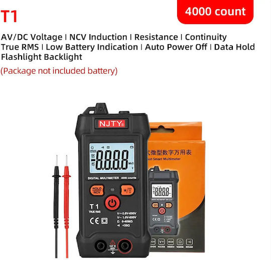 Digital Multimeter True RMS with Buzzer with AC / DC / Resistance Measurement NJTY-T1