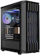 Gamdias Aura GC11 ARGB Gaming Midi Tower Κουτί Υπολογιστή με Πλαϊνό Παράθυρο Μαύρο